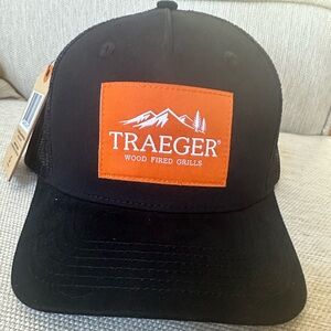 Traeger Wood Fired Grills Snapback Trucker Hat Black OS Adjustable Mesh Back